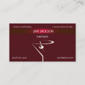 Red Martini Cocktail Bartender Sjabloon Visitekaartje (Voorkant)