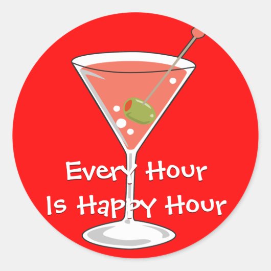 Red Martini Sticker (Voorkant)