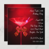 Red Martini Vrouwen Elk Nummer Verjaardagsfeest Kaart (Voorkant / Achterkant)