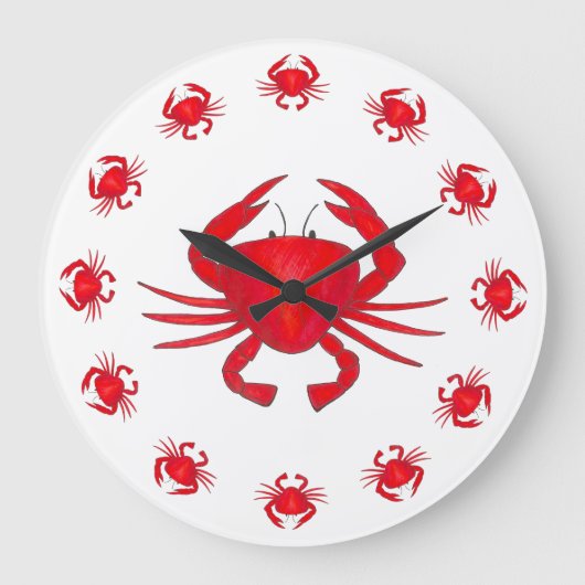 Red Maryland Crab Beach House Bedroom Grote Klok (Voorkant)