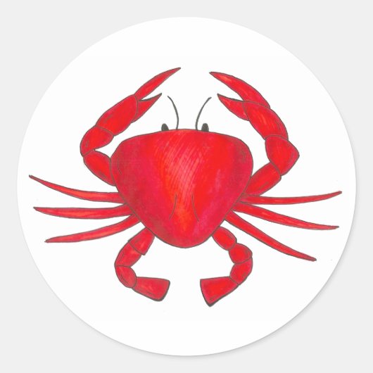 Red Maryland Crab Crabby Seafood Beach Stickers (Voorkant)
