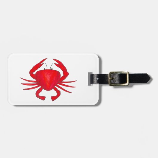 Red Maryland Crab Personalized Seafood Baltimore Bagagelabel (Voorkant horizontaal)