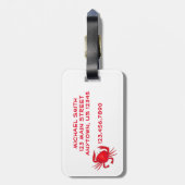 Red Maryland Crab Personalized Seafood Baltimore Bagagelabel (Achterkant verticaal)