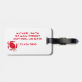 Red Maryland Crab Personalized Seafood Baltimore Bagagelabel (Achterkant horizontaal)