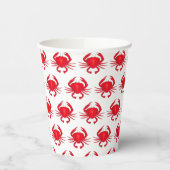 Red Maryland Hard Shell Crab Beach Ocean Seafood Papieren Bekers (Links)