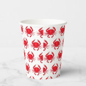 Red Maryland Hard Shell Crab Beach Ocean Seafood Papieren Bekers (Rechts)