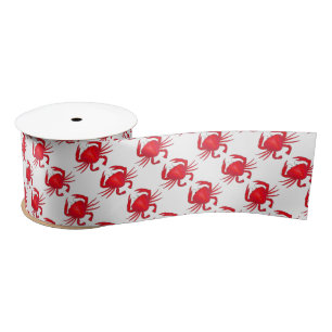 Red Maryland Hard Shell Crab Beach Ocean Seafood Satijnen Lint