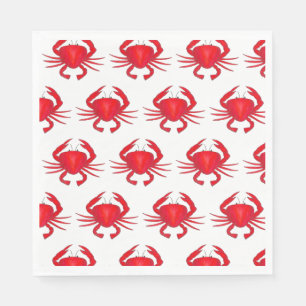 Red Maryland Hard Shell Crab Beach Ocean Seafood Servet