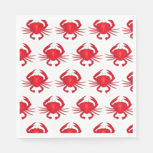 Red Maryland Hard Shell Crab Beach Ocean Seafood Servet (Voorkant)