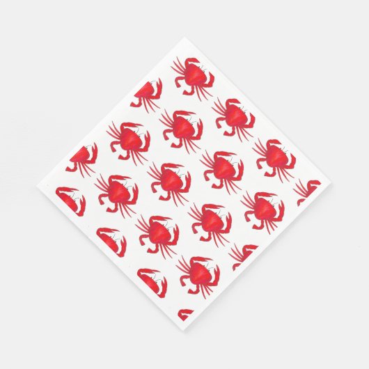 Red Maryland Hard Shell Crab Beach Ocean Seafood Servet (Hoek)