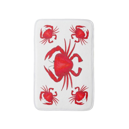 Red Maryland Hardshell Crab Crustacean Beach Badmat (Voorkant Verticaal)