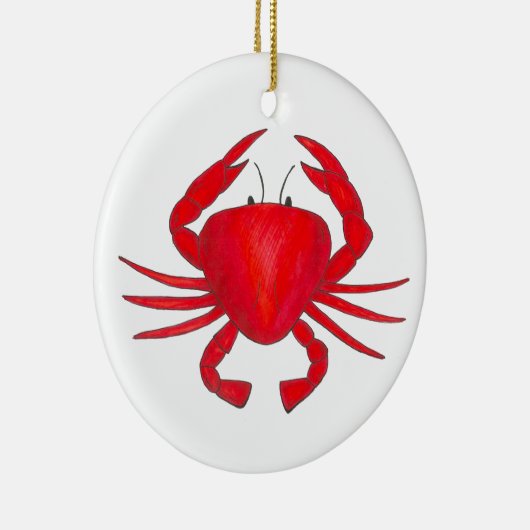 Red Maryland Hardshell Crab Crustacean Beach Keramisch Ornament (Rechts)