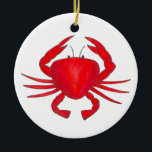 Red Maryland Hardshell Crab Crustacean Beach Keramisch Ornament<br><div class="desc">Met een originele markeringsillustratie van een rode marylandkrab. Deze afbeelding is ook beschikbaar op andere producten. Zie je niet wat je zoekt? Hulp nodig bij aanpassingen? Neem contact op met Rebecca om iets voor je te ontwerpen.</div>