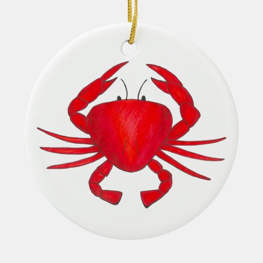 Red Maryland Hardshell Crab Crustacean Beach Keramisch Ornament (Voorkant)