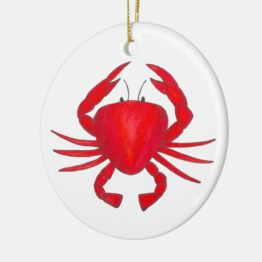 Red Maryland Hardshell Crab Crustacean Beach Keramisch Ornament (Links)