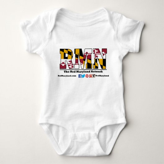 Red Maryland logo baby apparel Romper (Voorkant)