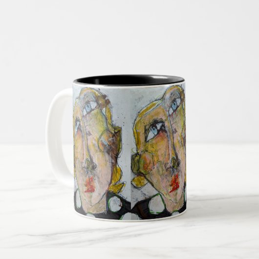 Red Mascara Tweekleurige Koffiemok (Voorkant links)