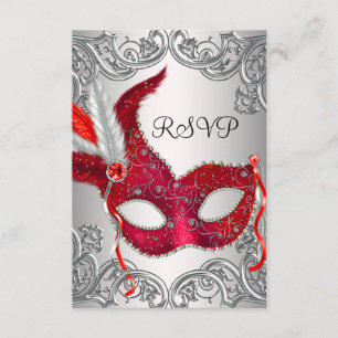 Red Mask Masquerade Party RSVP