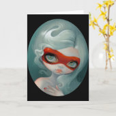 "Red Mask"-Wenskaart Kaart (Gele Bloem)