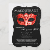 Red Masquerade Ball Mask Costume Halloween Part Kaart (Voorkant)