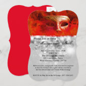 Red Masquerade Ball Mask Costume Halloween Part Kaart (Voorkant / Achterkant)