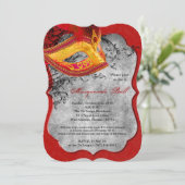 Red Masquerade Ball Mask Costume Halloween Part Kaart (Staand voorkant)