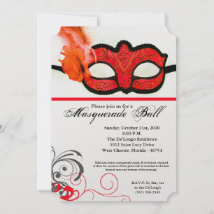 Red Masquerade Ball Mask Costume Halloween Part Kaart