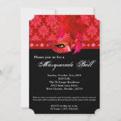 Red Masquerade Ball Mask Costume Halloween Part Kaart (Voorkant)