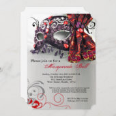 Red Masquerade Mask Ball Costume Halloween Kaart (Voorkant / Achterkant)