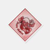 Red Masquerade Mask Birthday Napkins Servet (Hoek)