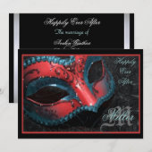 Red Masquerade Renaissance Wedding Uitnodiging (Voorkant / Achterkant)