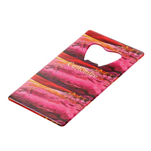 Red Maui Waves Thunder_Cove Creditkaart Flessenopener (Voorkant Gekanteld)