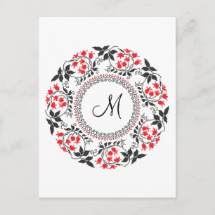 Red May belt Personalized Monogram Initiaal Briefkaart