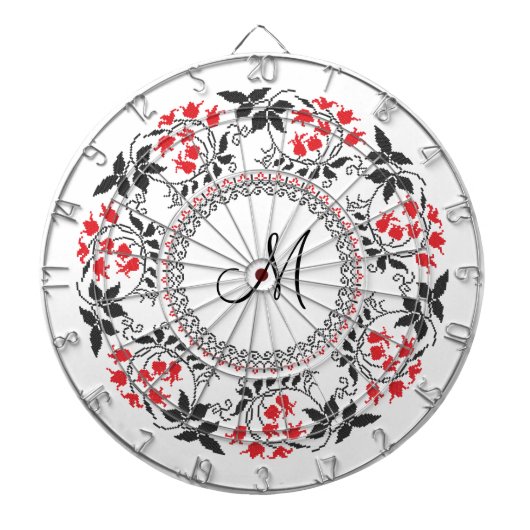 Red May belt Personalized Monogram Initiaal Dartbord (Voorkant)