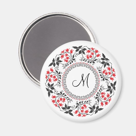 Red May belt Personalized Monogram Initiaal Magneet (Voorkant / Achterkant)