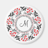 Red May belt Personalized Monogram Initiaal Magneet (Voorkant)