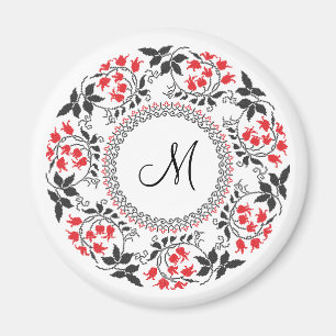 Red May belt Personalized Monogram Initiaal Magneet