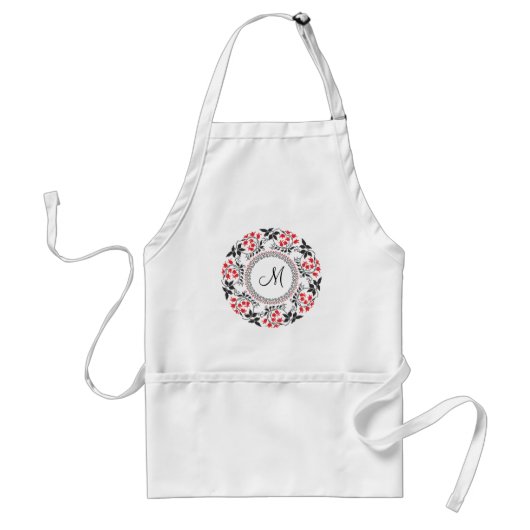 Red May belt Personalized Monogram Initiaal Standaard Schort (Voorkant)
