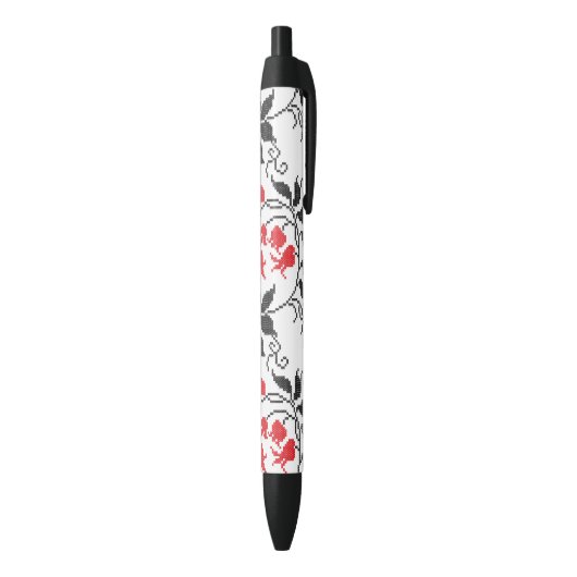 Red May lily Zwarte Inkt Pen (Achterkant (Verticaal))