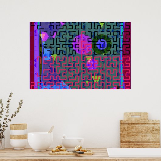 Red Maze Poster (Keuken)