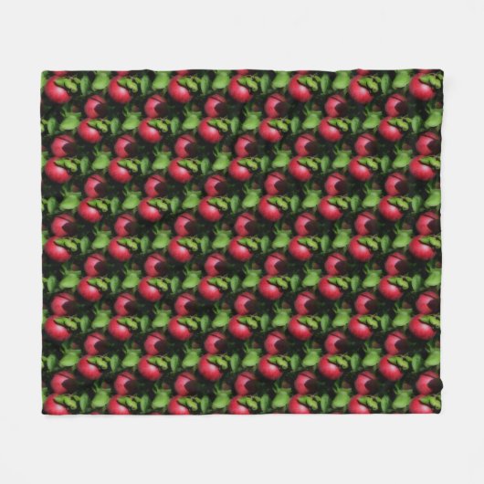 Red McIntosh Apples Natuur Art Pattern Fleece Deken (Voorkant (Horizontaal))