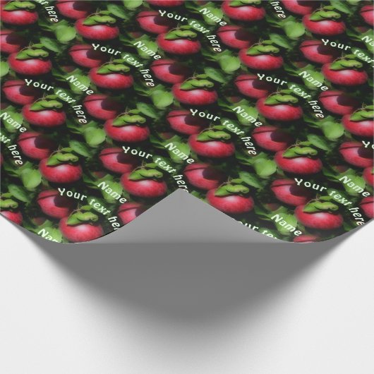 Red McIntosh Apples Natuur gepersonaliseerd Cadeaupapier (Hoek)