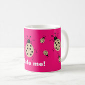 Red me! Cute colorful ladybugs, gepersonaliseerd Koffiemok (Voorkant rechts)