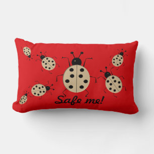 Red me! Cute colorful ladybugs, gepersonaliseerd Kussen