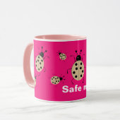 Red me! Cute colorful ladybugs, gepersonaliseerd Mok (Voorkant links)