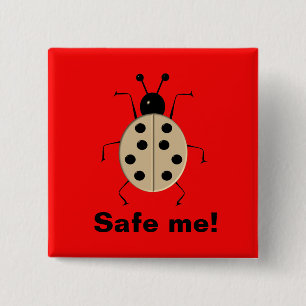 Red me! Cute colorful ladybugs, gepersonaliseerd Vierkante Button 5,1 Cm
