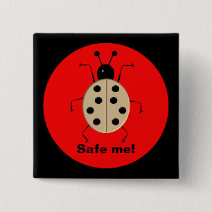 Red me! Lieve kleurrijke lieveheersbeestjes,gepers Vierkante Button 5,1 Cm