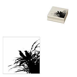 Red Meadowlark Silhoutte Rubberstempel