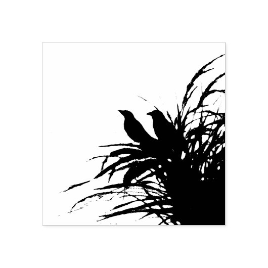 Red Meadowlark Silhoutte Rubberstempel (Afrduk)