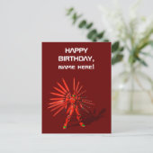 Red Mecha Robot Briefkaart (Staand voorkant)